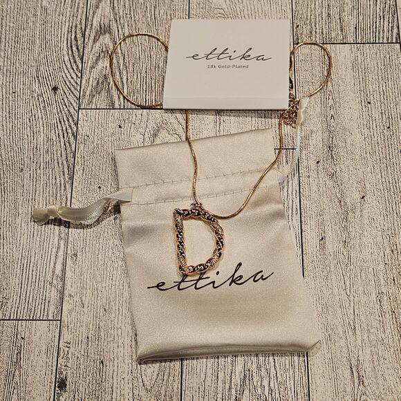 Ettika Women's 18K Gold-plated & Cubic Zirconia Initial D Pendant Necklace - Picture 2 of 6